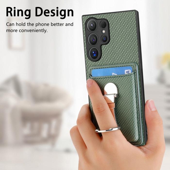 CASENEO - Saluda Samsung Galaxy S25 Ultra Skal Äkta läder - Grön