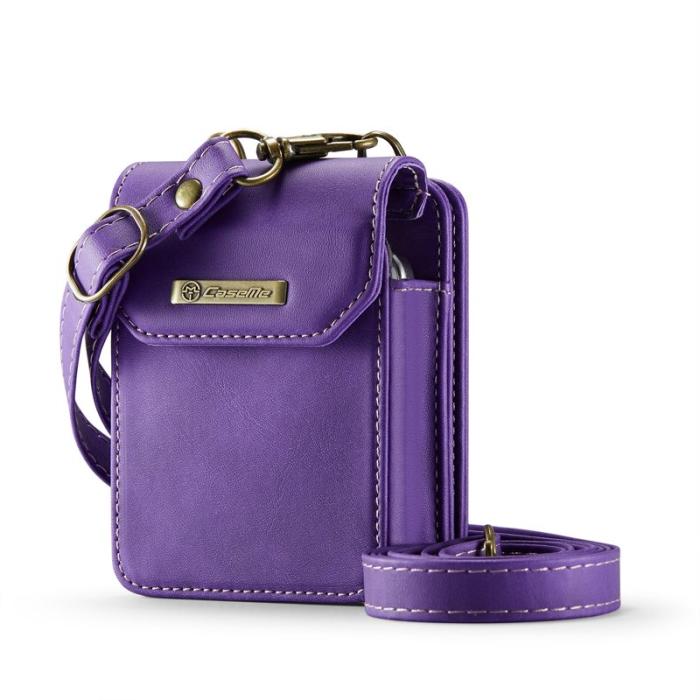 OEM - Samsung Galaxy Z Flip7 FE 5G Fodral med Rem RFID Läder Mörklila