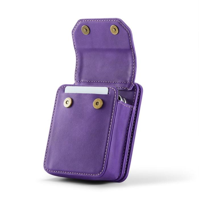 OEM - Samsung Galaxy Z Flip7 FE 5G Fodral med Rem RFID Läder Mörklila