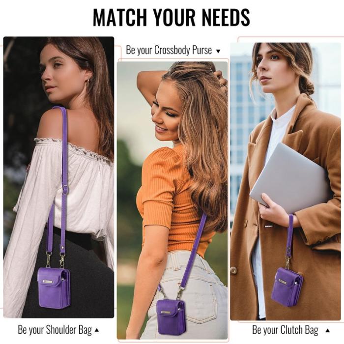 OEM - Samsung Galaxy Z Flip7 FE 5G Fodral med Rem RFID Läder Mörklila