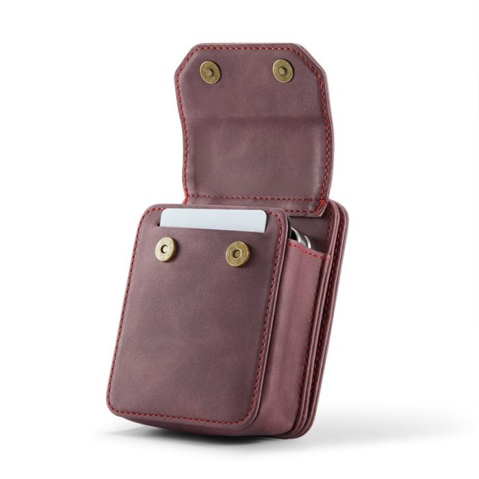 OEM - Samsung Galaxy Z Flip7 FE 5G Fodral med Rem RFID Läder Röd