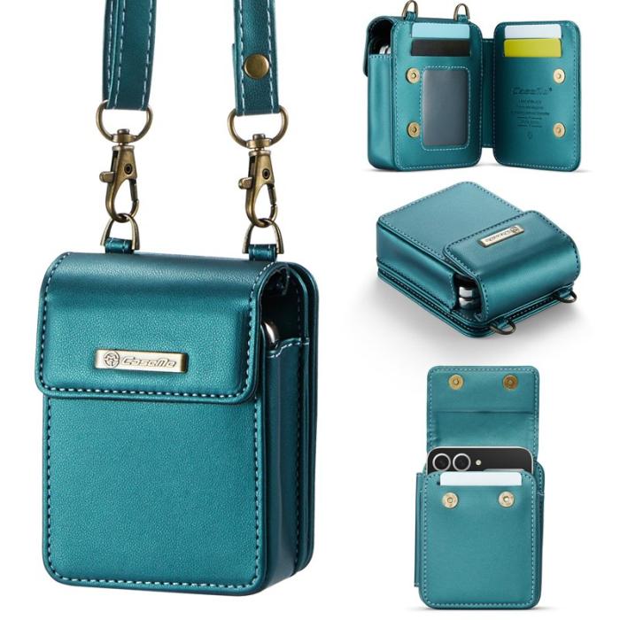 OEM - Samsung Galaxy Z Flip7 FE 5G Läderfodral RFID Grön