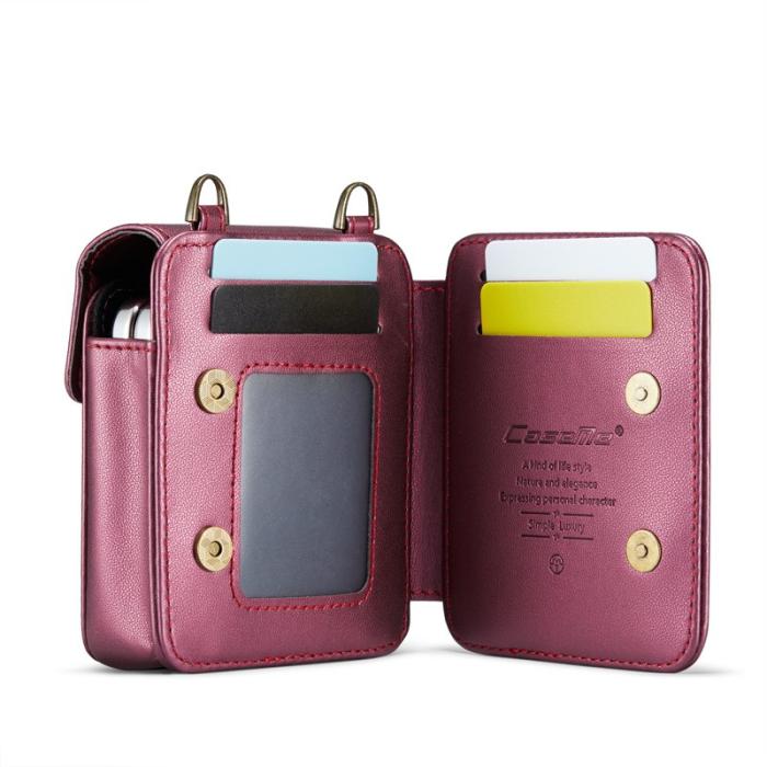 OEM - Samsung Galaxy Z Flip7 FE 5G Läderfodral RFID Röd