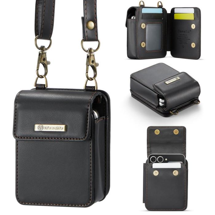 OEM - Samsung Galaxy Z Flip7 FE 5G Läderfodral RFID Skydd - Svart