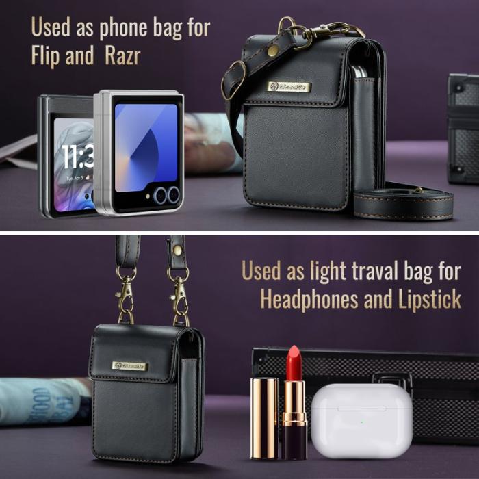 OEM - Samsung Galaxy Z Flip7 FE 5G Läderfodral RFID Skydd - Svart