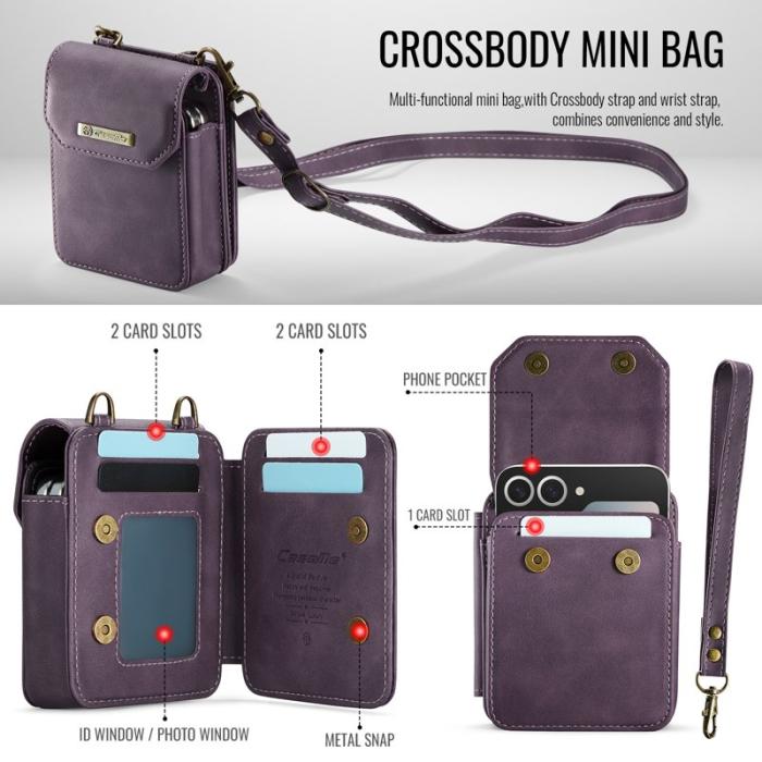 OEM - Samsung Galaxy Z Flip7 FE Fodral med Rem RFID Läder Lila