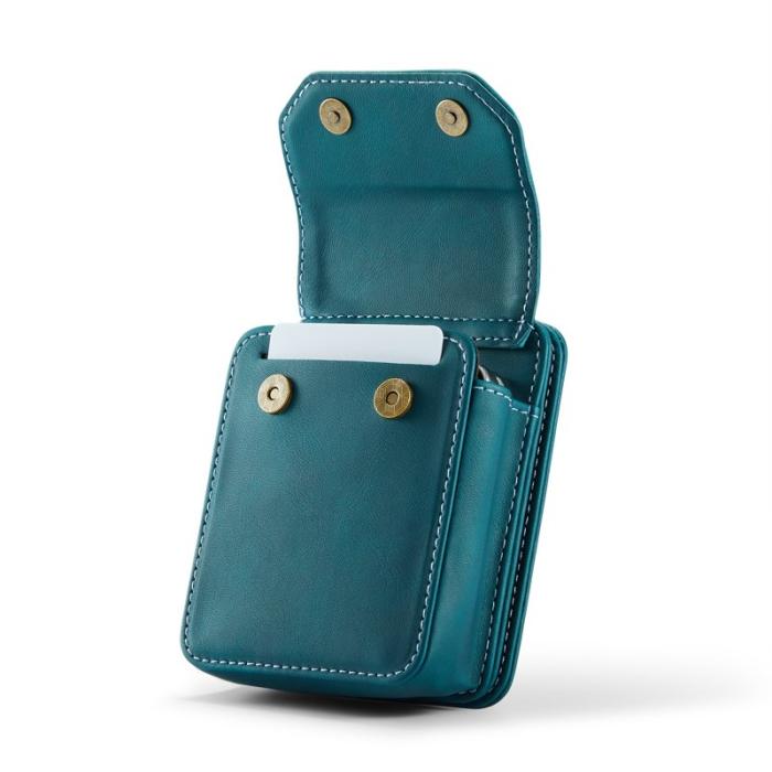 OEM - Samsung Galaxy Z Flip7 FE Fodral med Rem RFID Skydd Läder Grön