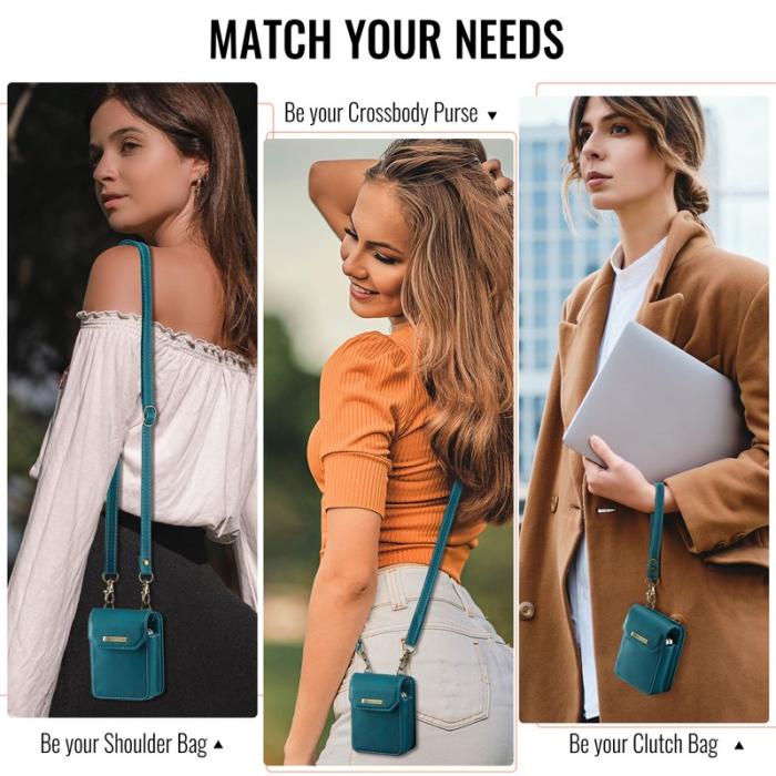 OEM - Samsung Galaxy Z Flip7 FE Fodral med Rem RFID Skydd Läder Grön