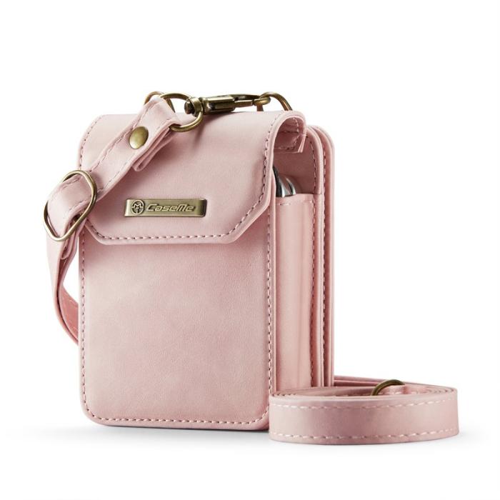 OEM - Samsung Galaxy Z Flip7 FE Fodral med Rem RFID Skydd Läder Rosa