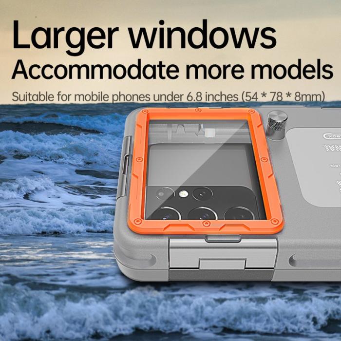 SHELLBOX - SHELLBOX 15M Vattentät Dykkåpa för iPhone 14/13/12 - Svart