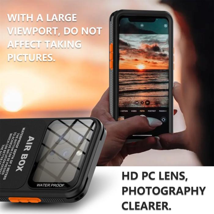 SHELLBOX - SHELLBOX Air Box Series iPhone 15 Pro Vattentät Fodral Svart