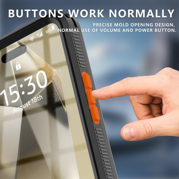 SHELLBOX - SHELLBOX Air Box Series iPhone 15 Pro Vattentät Fodral Svart