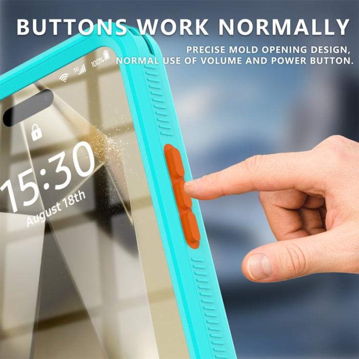 SHELLBOX - SHELLBOX Air Box Series iPhone 15 Pro Vattentät Skal Blå