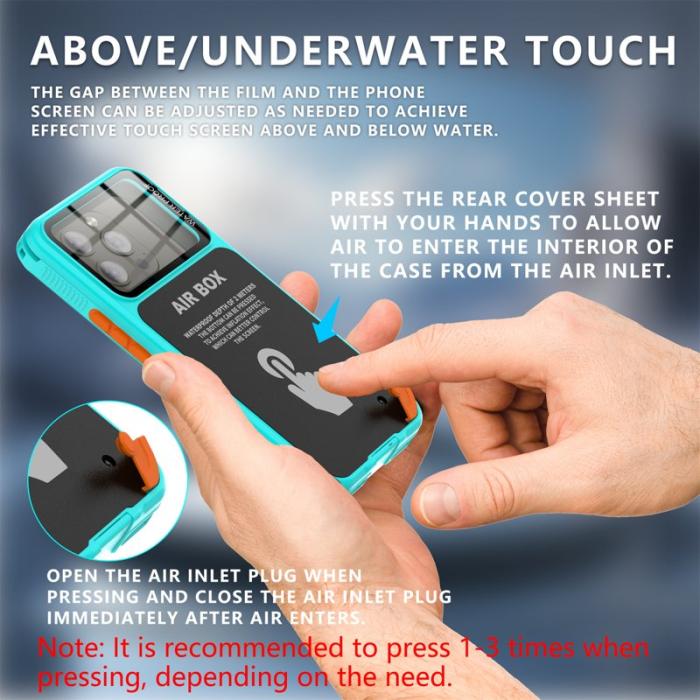 SHELLBOX - SHELLBOX Air Box Series iPhone 15 Pro Vattentät Skal Blå