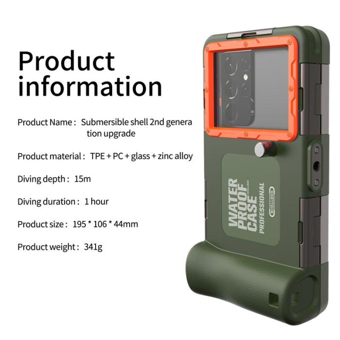 SHELLBOX - SHELLBOX Diving Case II 15m Fodral Grön IPX8 Vattentät