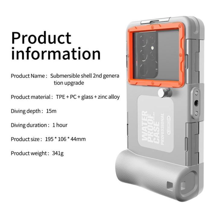 SHELLBOX - SHELLBOX Diving Case II 15m Skal IPX8 Vattentät Grå