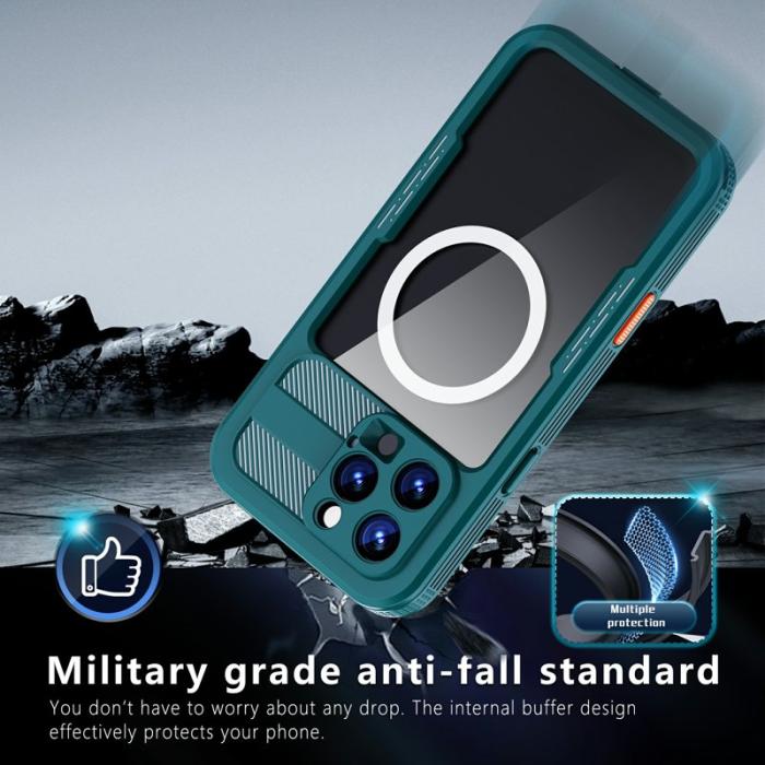 SHELLBOX - SHELLBOX iPhone 16 Pro Max Skal MagSafe Vattentålig Klar Blå