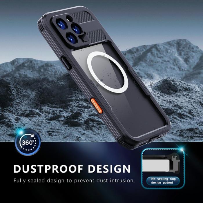 SHELLBOX - SHELLBOX iPhone 16 Pro Max Skal MagSafe Vattentålig Klar Svart