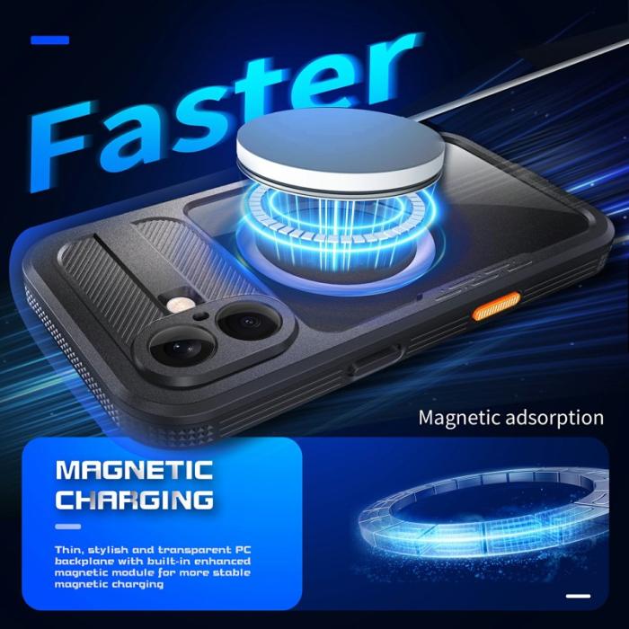 SHELLBOX - SHELLBOX iPhone 16 Skal MagSafe Vattentålig Klar Svart