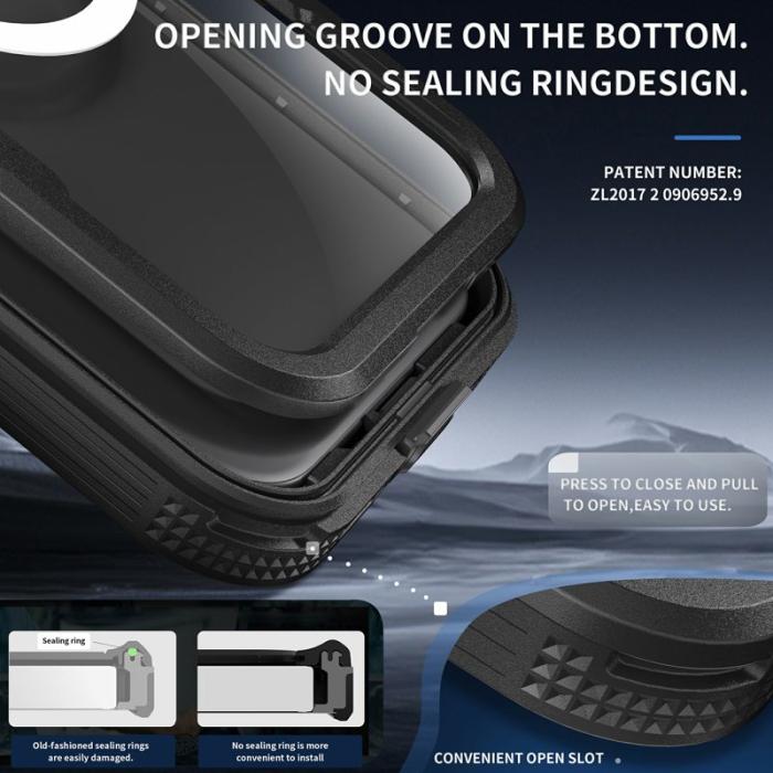 SHELLBOX - SHELLBOX iPhone 16 Skal MagSafe Vattentålig Klar Svart