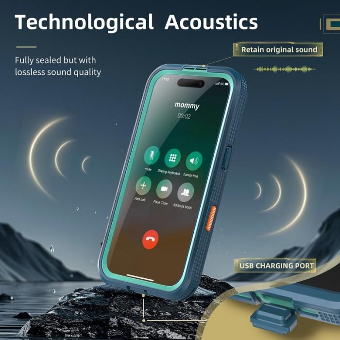 SHELLBOX - SHELLBOX iPhone 16 Skal MagSafe Vattentåligt Transparent Cyan