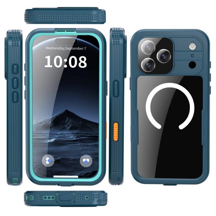 SHELLBOX - SHELLBOX iPhone 17 Pro Max Skal IP68 Vattentät MagSafe Blå