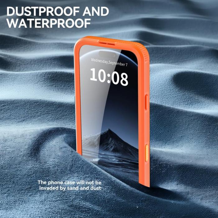 SHELLBOX - SHELLBOX iPhone 17 Pro Max Vattentät Skal MagSafe Transparent Orange