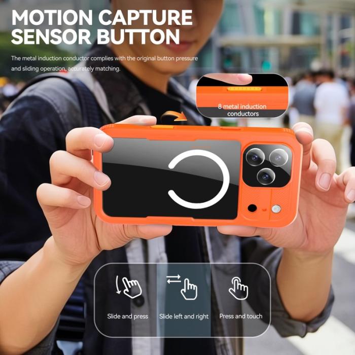 SHELLBOX - SHELLBOX iPhone 17 Pro Max Vattentät Skal MagSafe Transparent Orange