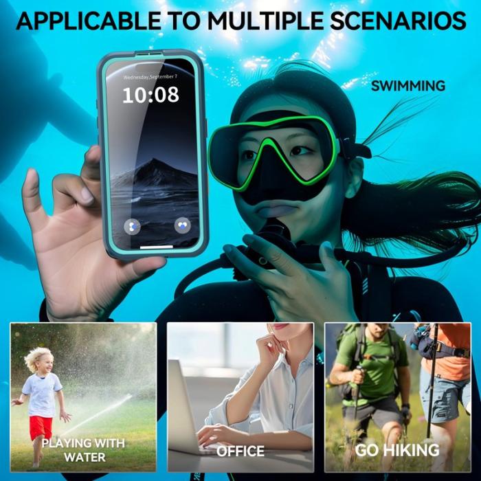 SHELLBOX - SHELLBOX iPhone 17 Pro Vattentät Fodral MagSafe Klar Blå