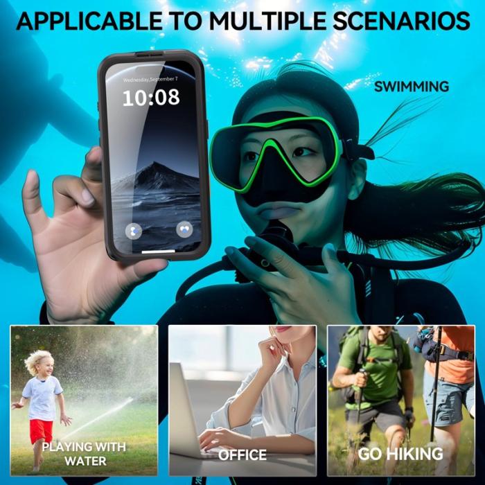 SHELLBOX - SHELLBOX iPhone 17 Pro Vattentät Skal MagSafe Transparent Svart