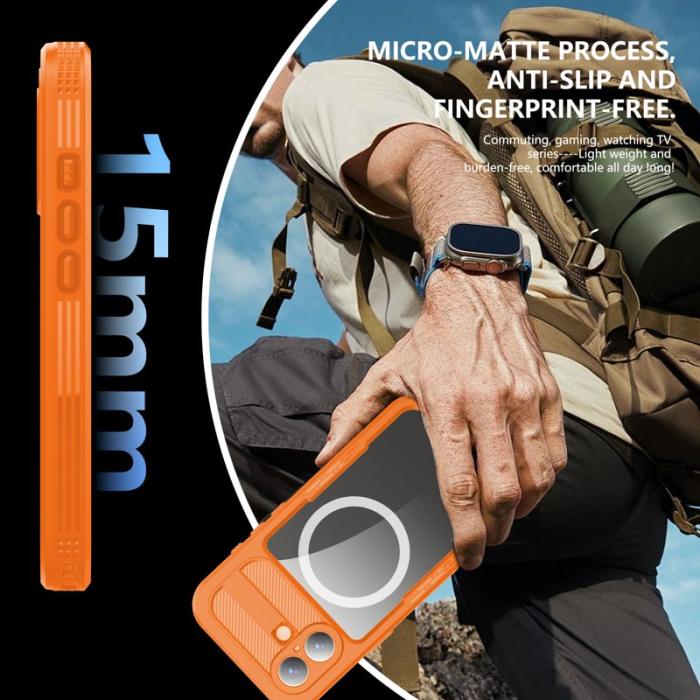 SHELLBOX - SHELLBOX iPhone 17 Vattentåligt Fodral MagSafe Transparent Orange