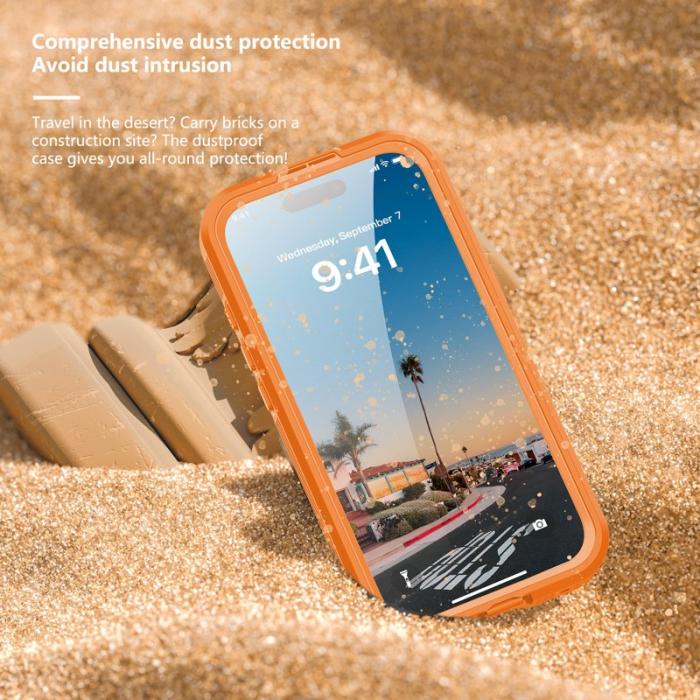 SHELLBOX - SHELLBOX iPhone 17 Vattentåligt Fodral MagSafe Transparent Orange