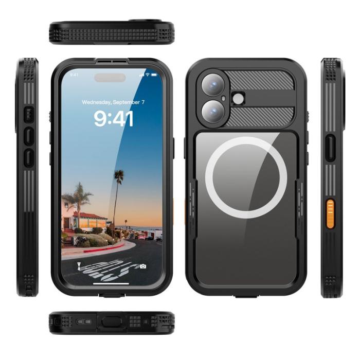 SHELLBOX - SHELLBOX iPhone 17 Vattentät Skal IP68 MagSafe Kompatibel Svart