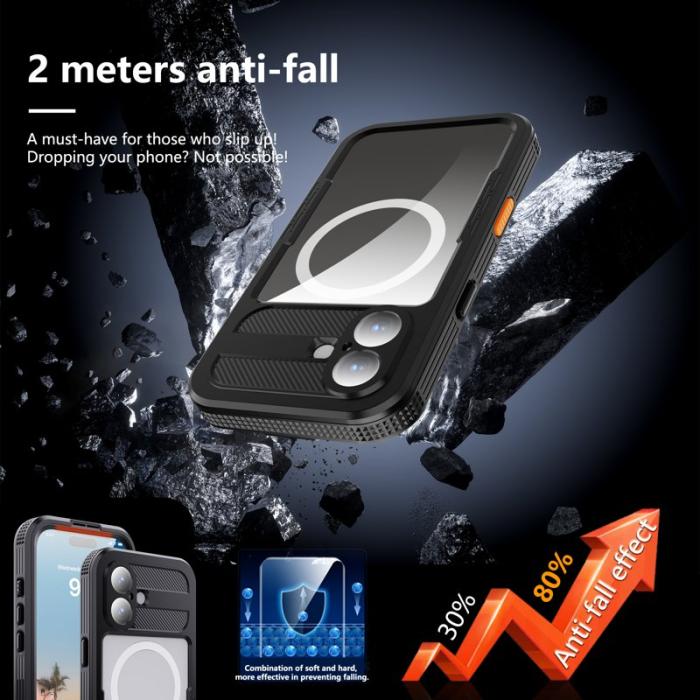 SHELLBOX - SHELLBOX iPhone 17 Vattentät Skal IP68 MagSafe Kompatibel Svart