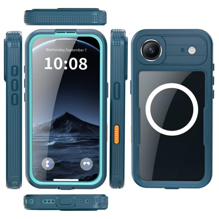 SHELLBOX - SHELLBOX iPhone Air Vattentåligt Fodral MagSafe Klar Blå