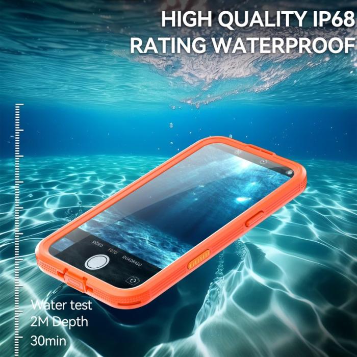 SHELLBOX - SHELLBOX iPhone Air Vattentät Fodral IP68 MagSafe Klar Orange