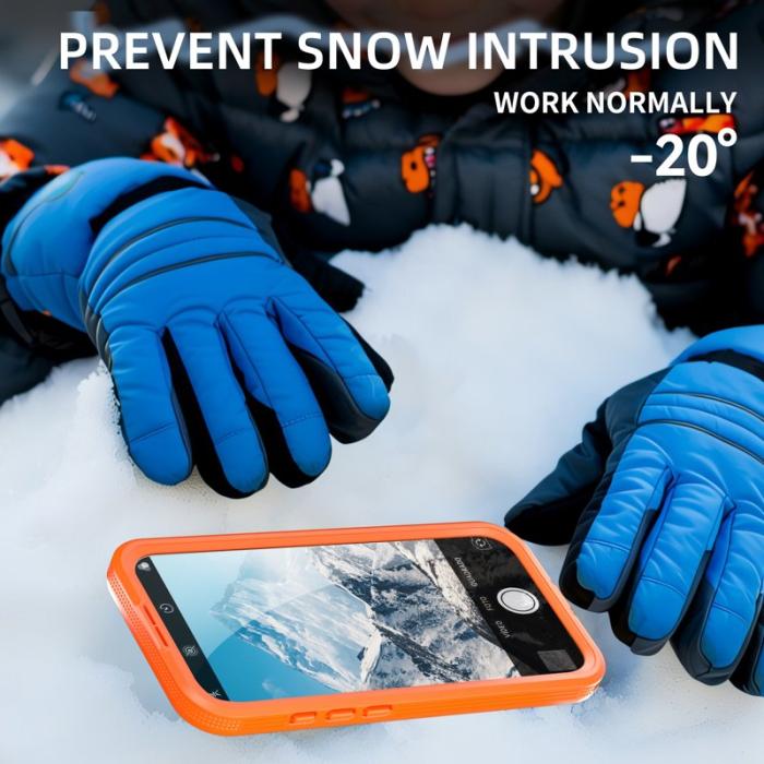 SHELLBOX - SHELLBOX iPhone Air Vattentät Fodral IP68 MagSafe Klar Orange