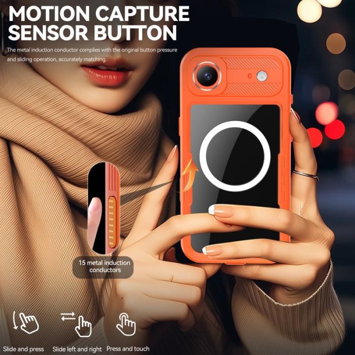 SHELLBOX - SHELLBOX iPhone Air Vattentät Fodral IP68 MagSafe Klar Orange