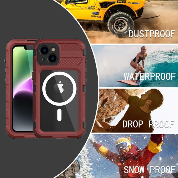 SHELLBOX - SHELLBOX M Series Fodral till iPhone 14 IP68 Vattentät Röd