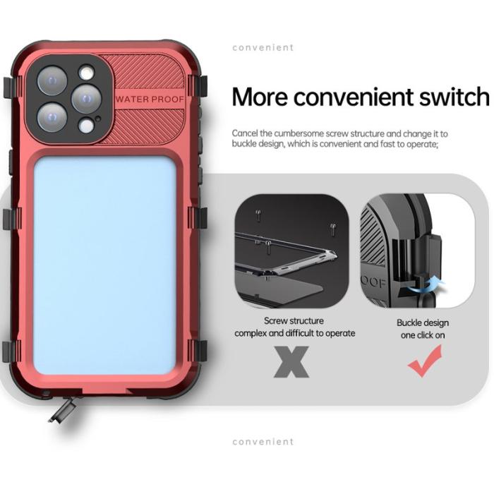 SHELLBOX - SHELLBOX M Series iPhone 13 Pro Max Skal Vattentät Röd