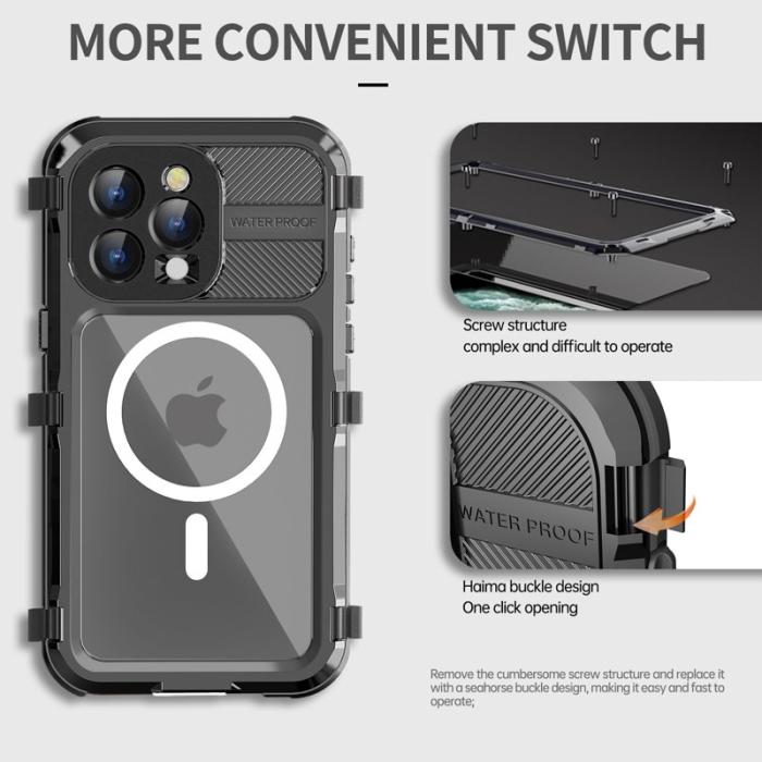 SHELLBOX - SHELLBOX M Series iPhone 15 Pro Vattentät Skal MagSafe Svart