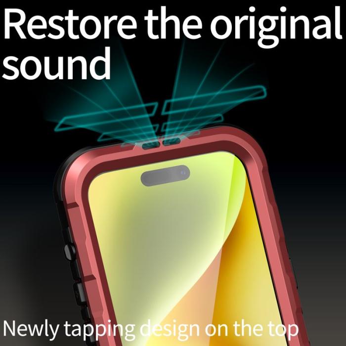 SHELLBOX - SHELLBOX M Series Metal IP68 Fodral för iPhone 15 Röd