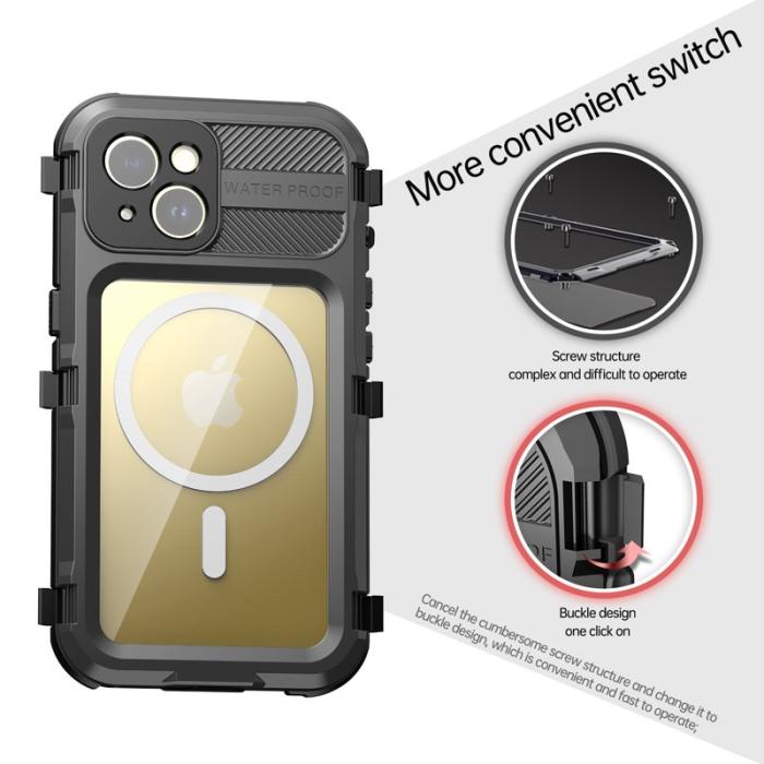 SHELLBOX - SHELLBOX M Series Metal IP68 Fodral för iPhone 15 - Svart