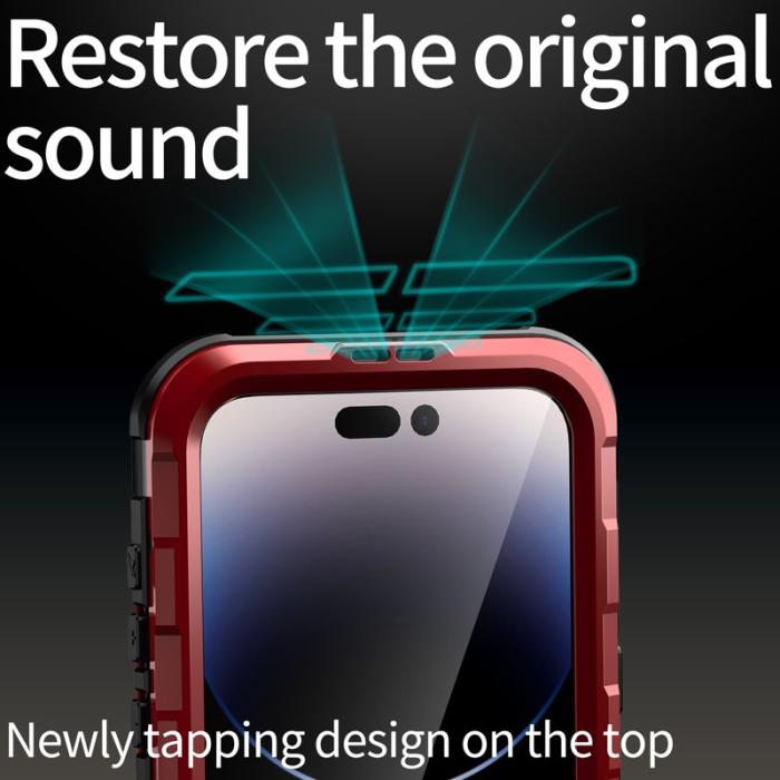 SHELLBOX - SHELLBOX M Series Vattentät Fodral för iPhone 15 Pro Max - Röd