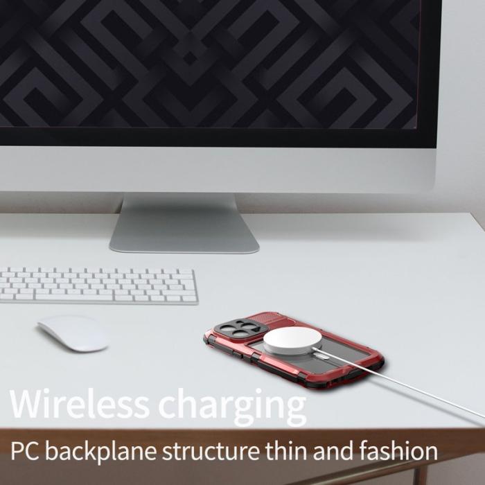 SHELLBOX - SHELLBOX M Series Vattentät Fodral för iPhone 15 Pro Max - Röd