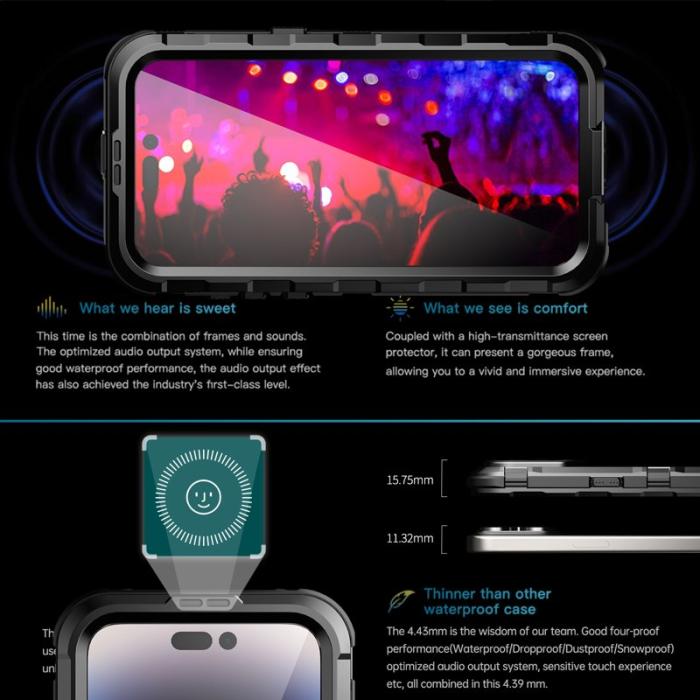 SHELLBOX - SHELLBOX M Series Vattentät Fodral för iPhone 15 Pro Max - Svart