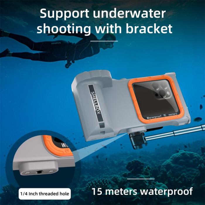 SHELLBOX - SHELLBOX Pro Gen 3 Vattentätt Fodral iPhone 16 Pro Max Grå