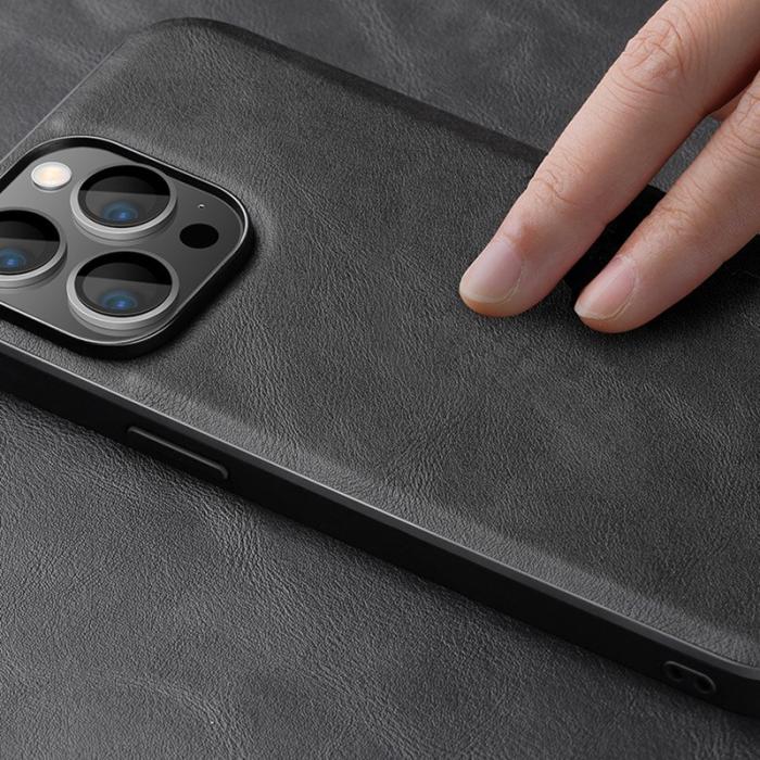 X-Level - X-LEVEL Bojue-3 iPhone 15 Pro Max Skal PU Läder TPU Svart