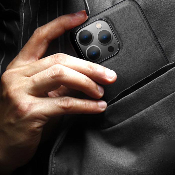 X-Level - X-LEVEL Bojue-3 iPhone 15 Pro Max Skal PU Läder TPU Svart