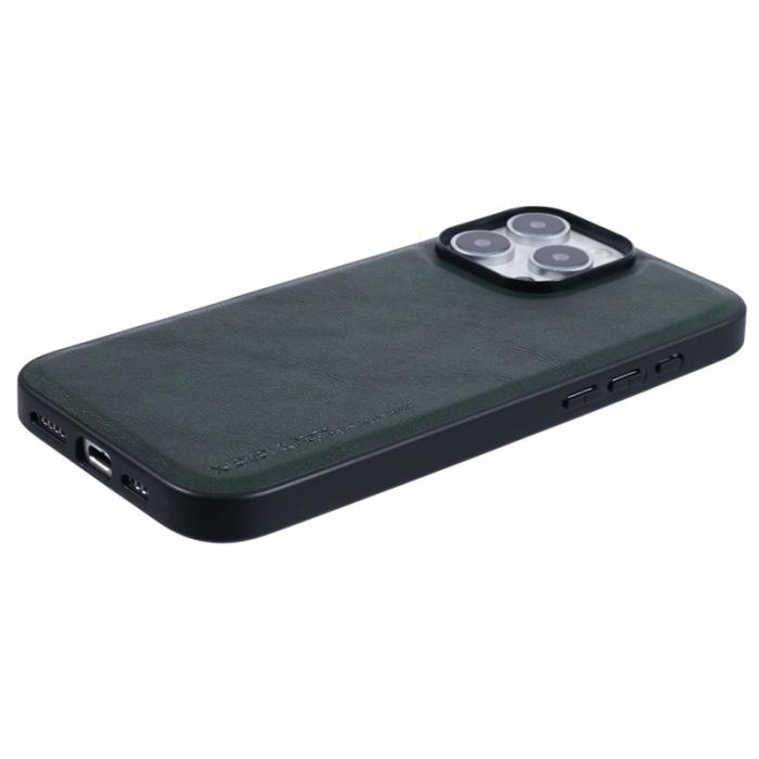 X-Level - X-LEVEL Bojue-3 iPhone 16 Pro Max Skal i läder - Midnight Green